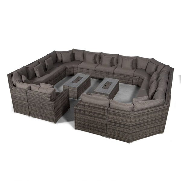 Giardino Santorini Modular 13 Seat Rattan Conversation Set With 2 Drinks Cooler Coffee Tables