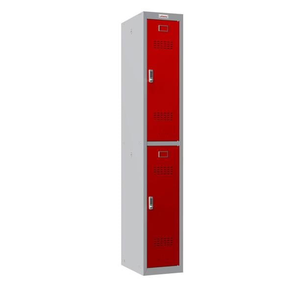 Phoenix Safe Phoenix PL 300D Series PL1233GRE 1 Column 2 Door Personal locker in Red with Electronic Lock