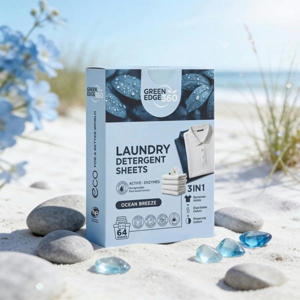 Green Edge 360 Ocean Breeze Eco Friendly Laundry Detergent Sheets