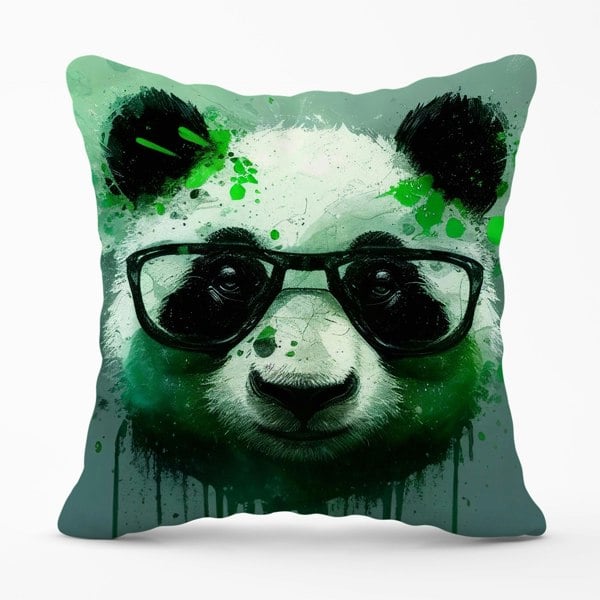 Warren Reed Panda With Glasses, Green Splashart Cushions