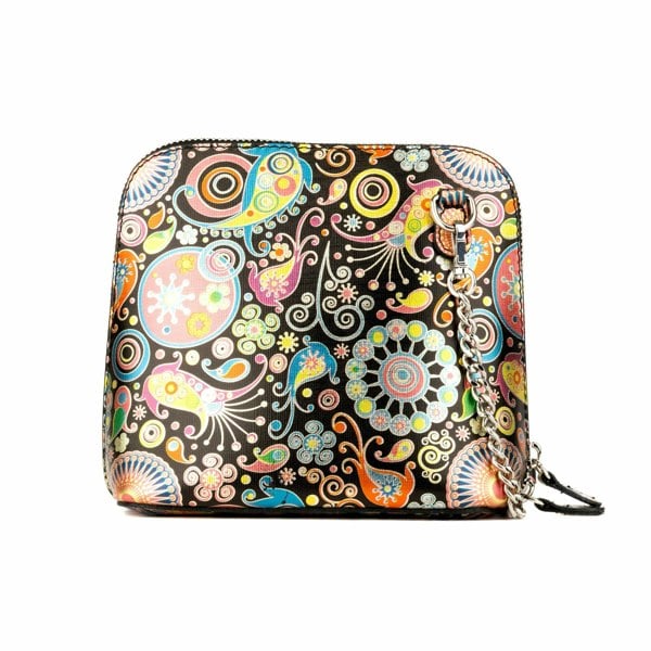 Embassy London Macaw - Navy & Pink - Women's zip-up crossbody leather handbag