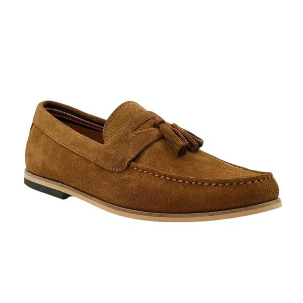 Dune London Mens Bart Suede Loafers - Tan - 