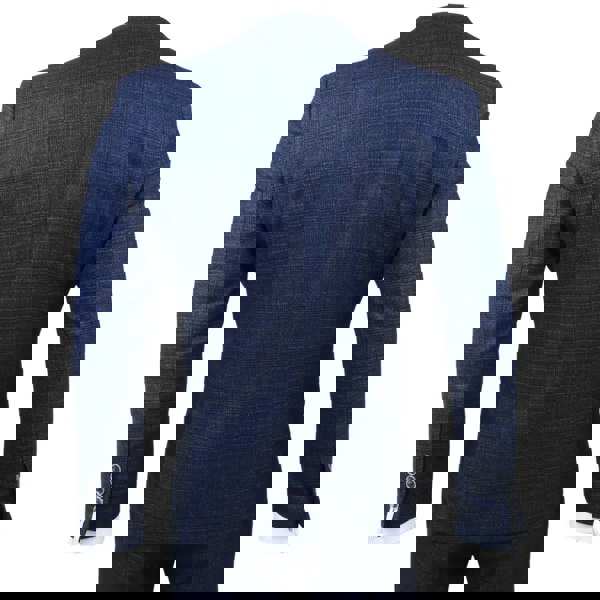 Robert Simon Luis - Men's Blue Plaid Check Slim Fit 3 Piece Suit