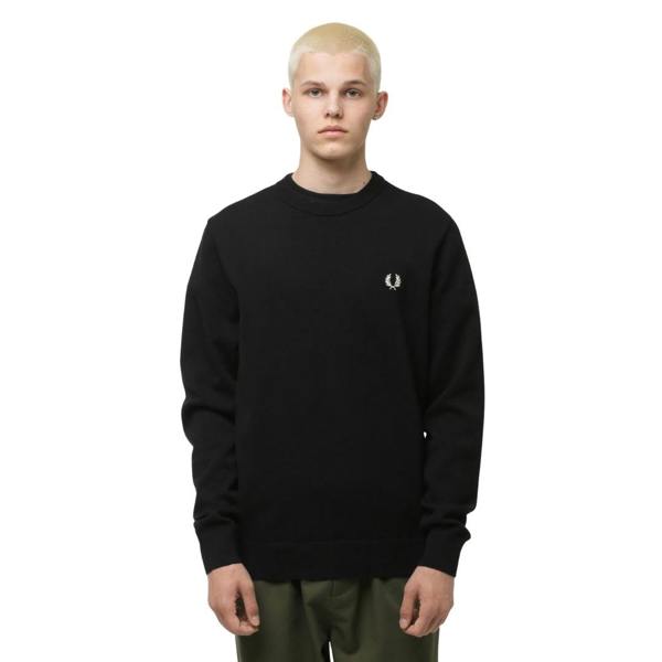 Fred Perry Graphic Laurel Wreath Black Jumper XS