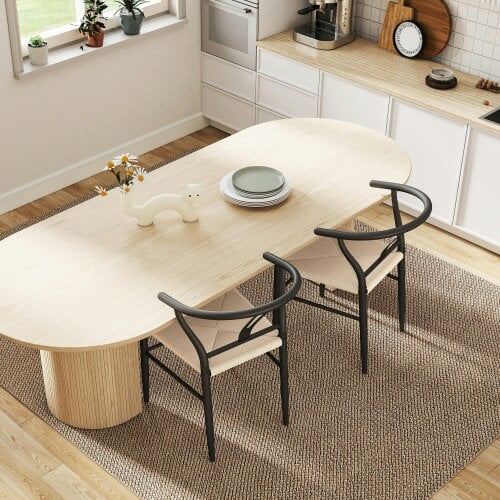 Wyld Haus Ranopa Woven Hemp And Wood Black And Beige Dining Chairs Set Of 2 With Y ShaFauxd Backrest