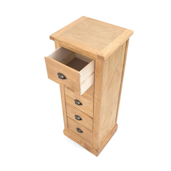 Cabinet Bits Lucca 5 Drawer Narrow Chest of Drawers Brass Cup Handle