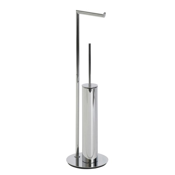 Showerdrape Belgravia Chrome Freestanding Toilet Roll Holder & Toilet Brush Combo