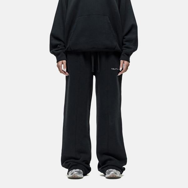 Good For Nothing Black Seam Detail Wide Leg Relaxed Jogger - Black Image 1