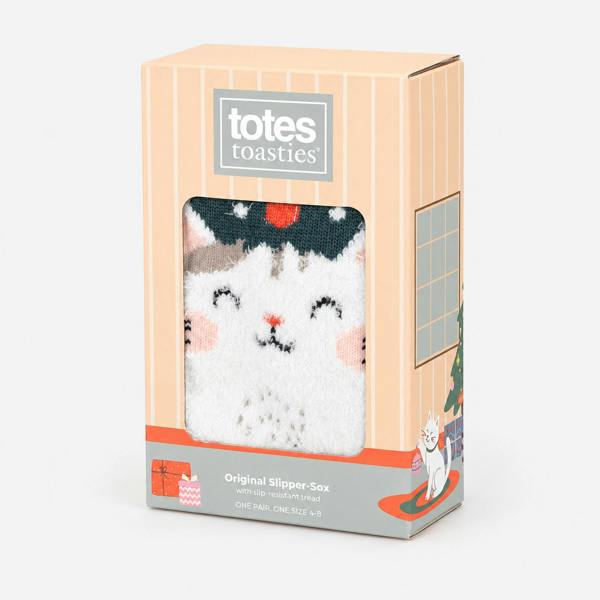 Totes SINGLE ORIGINAL SLIPPER SOCKS Cat Slipper Socks   in  Blue