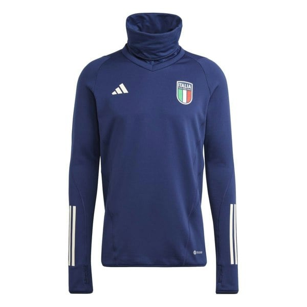 Adidas Mens 2023/24 Italy Warm Up Top - Blue