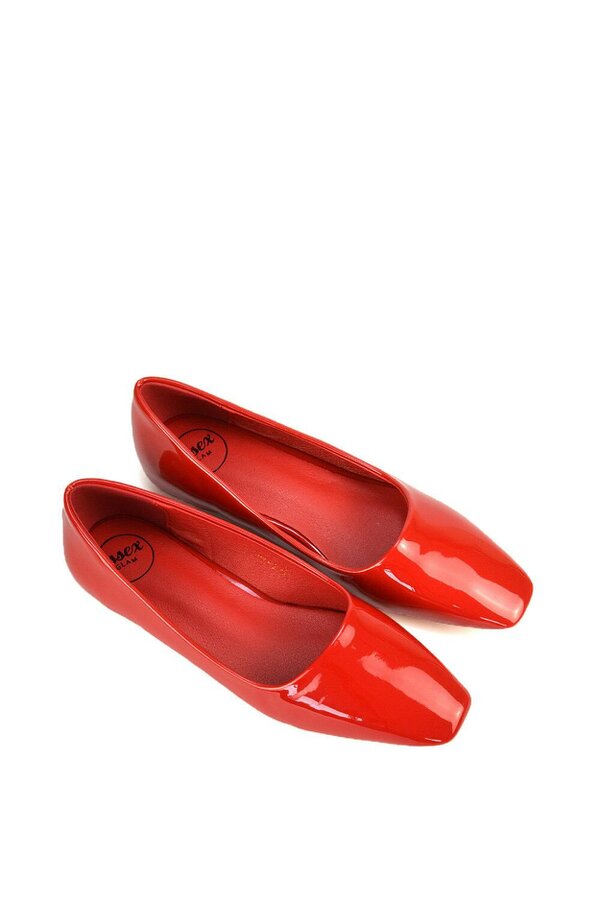 XY LONDON Square Toe Slip On Flat Heel Ballerina Pumps