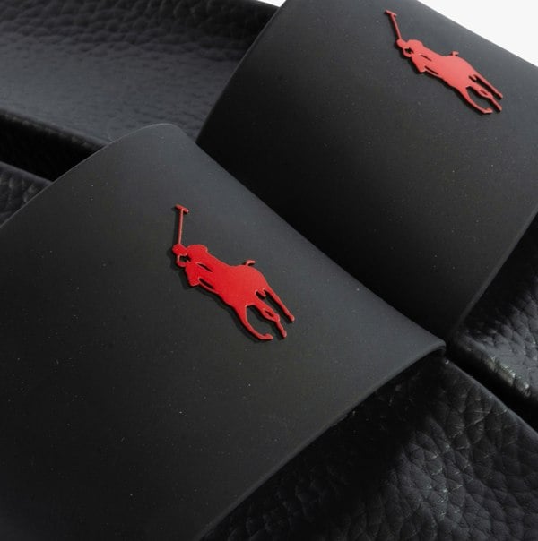 Polo Ralph Lauren POLO SLIDE Mens Sandals Black/Red