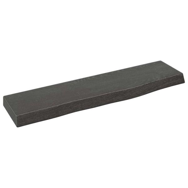 Berkfield Wall Shelf Dark Grey 40x10x2 cm Treated Solid Wood Oak