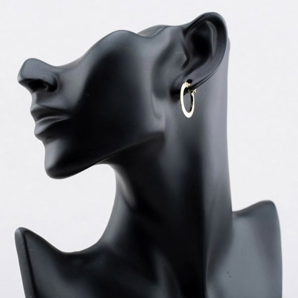 T. H. Baker 9ct Yellow Gold Diamond Cut Creole Hoop Earrings 1.51.3191