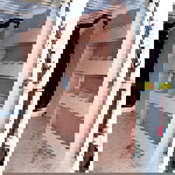 T-mech 11sqm Silver Grey Van Lining & Ford Transit Custom SWB Van Racking Unit