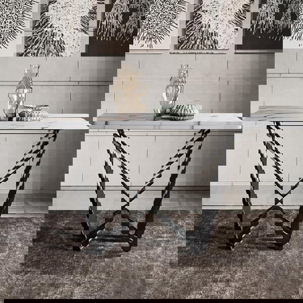 Helix Dining Table Set, Sintered Stone with oak dining table