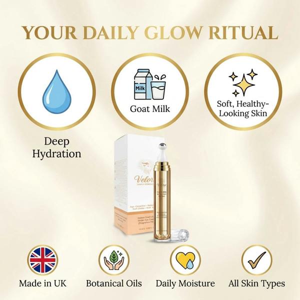 Velora Hydrating Goat Milk Under Eye Cream | Fragrance-Free Daily Eye Care | 30ml