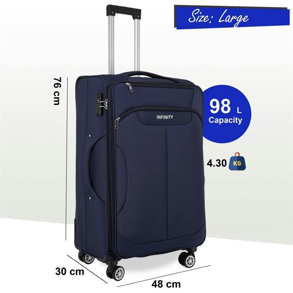Infinity Luggage 8 Wheel Lightweight Suitcase Luggage TSA Travel Bags Set