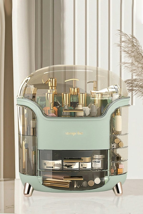 Living and Home Transparent Cosmetic Storage Box Desktop Makeup Skincare Drawer