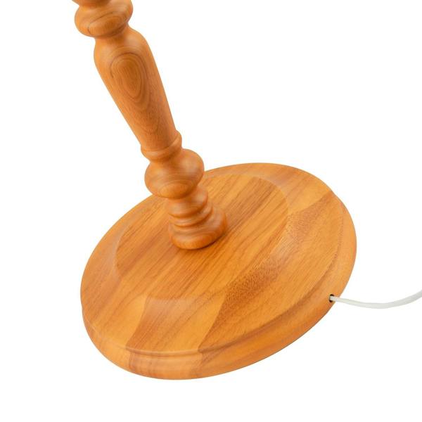 Classic Oak Wooden Standing Floor Lamp Base with Intricate Pole Design Image 3