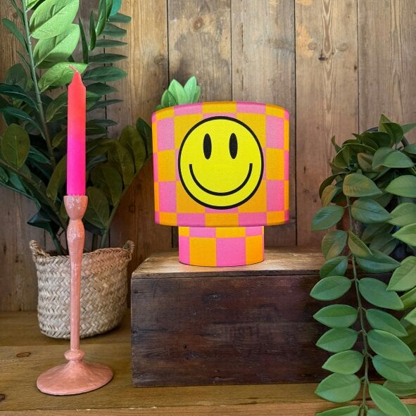 Love Frankie Checkmate Smiley Glow Lamps in Tutti Frutti