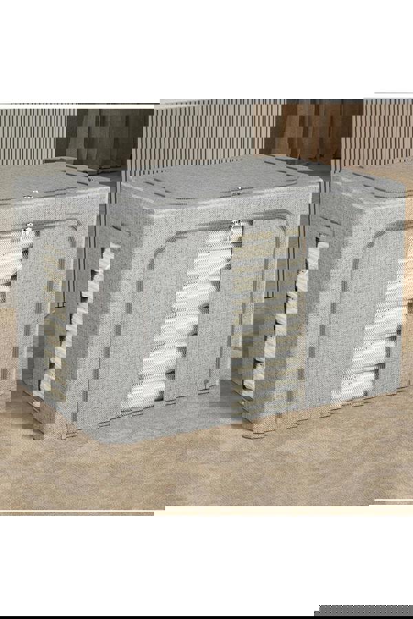 Living and Home 100/66/24 L Metal Frame Storage Box Wardrobe Storage Basket Baby Clothing Storage Box