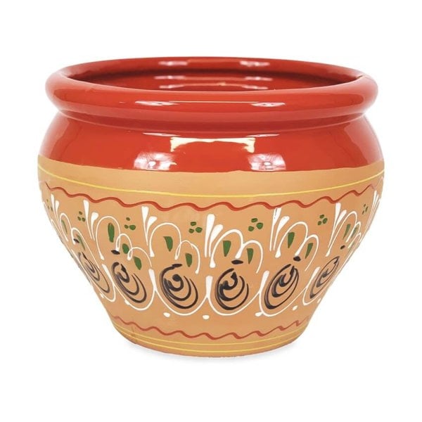 Verano Spanish Ceramics Bola Plant pot - Inca Red