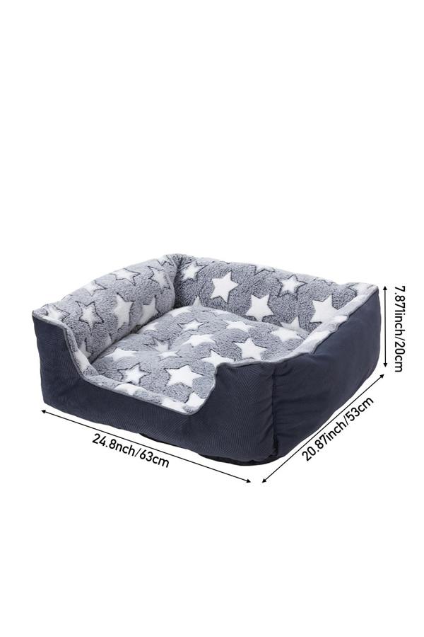 Living and Home 63cmx53cmx20cm Non-Slip Soft Plush Washable Pet Sleeping Bed