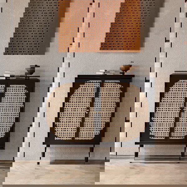 Debby Rattan Sideboard, Black-Rit Concept-100cm (Two doors)-Rit Concept