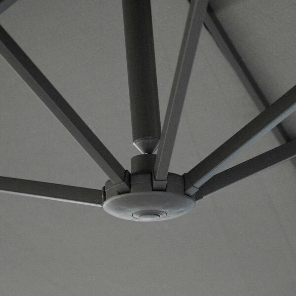 Bobobiy 4.6M Sun Umbrella Canopy Double-sided Crank Sun Shade w/ Cross Base Grey