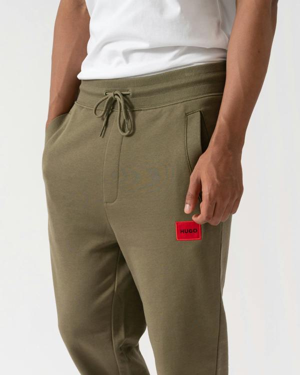Close up of HUGO Doak212 Mens Joggers - Open Green 389