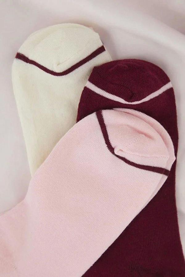 WOVCOR 3-Pack Cotton Striped Jacquard Knit Socks