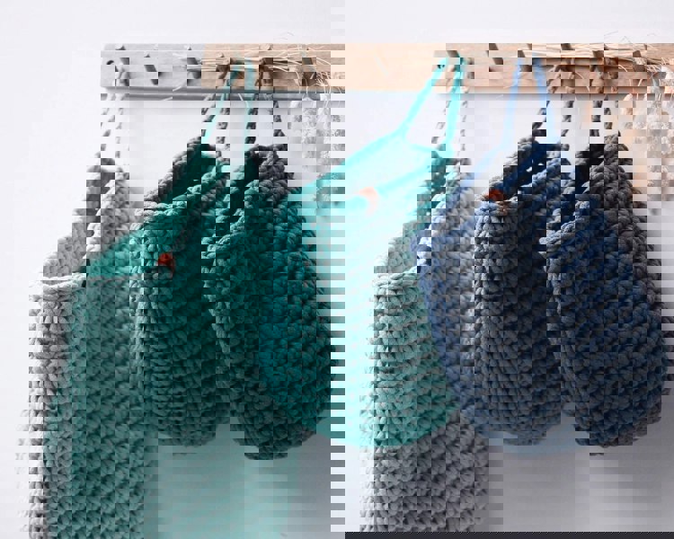 Zuri House Crochet hanging bags | MINT