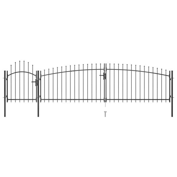 Berkfield Garden Fence Gate with Spear Top 5x1.5 m Black