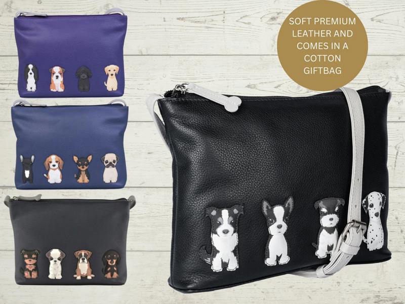 Mala Leather Dog Design Leather Crossbody Bag
