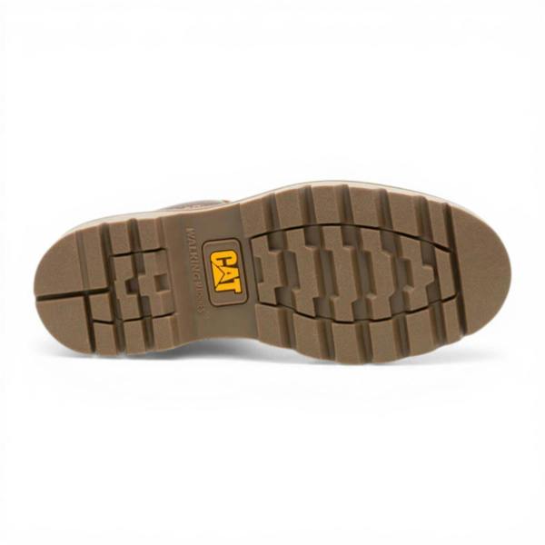 Caterpillar CAT (Caterpillar) Mens Tan Brown Leather Hiking Ankle Boots - Colorado Boat-Mid