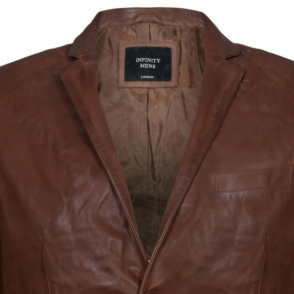 Infinity Leather Mens Jacket Leather Blazer Soft Italian Fitted Vintage Coat