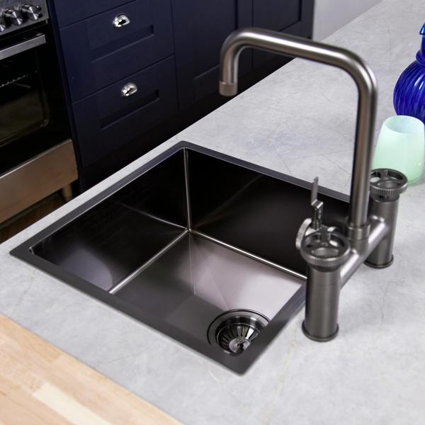 Flode kraft | Industrial Bridge Style 3 in 1 Instant Boiling Tap | Gun Metal Finish