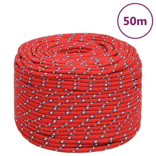 Berkfield Boat Rope Red 6 mm 50 m Polypropylene