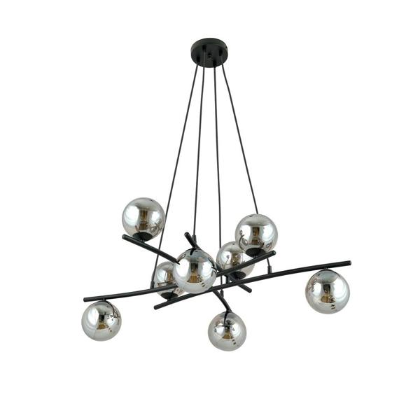 Emibig ESSA Pendant lamp 8 x E14 Black with Graphite Shade
