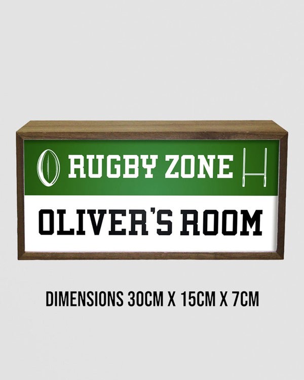 Personalised Rugby Light Box Sign, LED Room Decor for Sports Fans