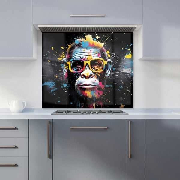 Warren Reed - Designer Coloured Splashart Monkey Face Kitchen Splashback