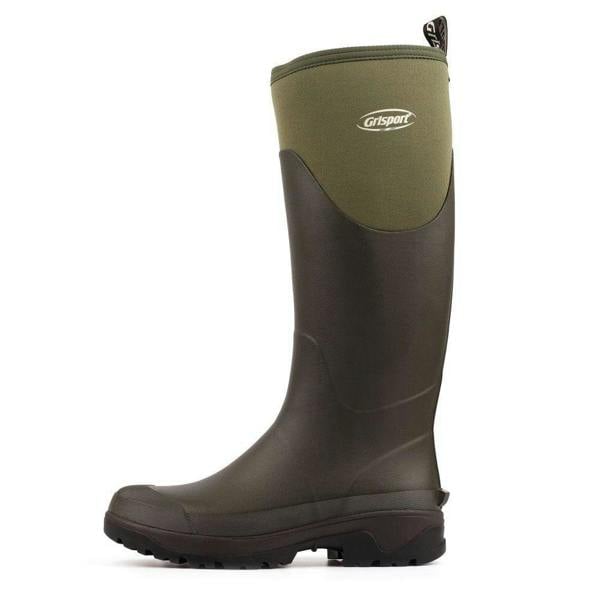 Grisport GriSport Mudmaster Mens/Womens Neoprene Fishing Hunting Farm Wellies Boots, waterproof knee-high rubber wellington boots with neoprene lining designed for outdoor activities in muddy and wet conditions.