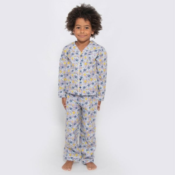 Luca and Rosa Shining Stars Print Boys Button Up Pyjamas