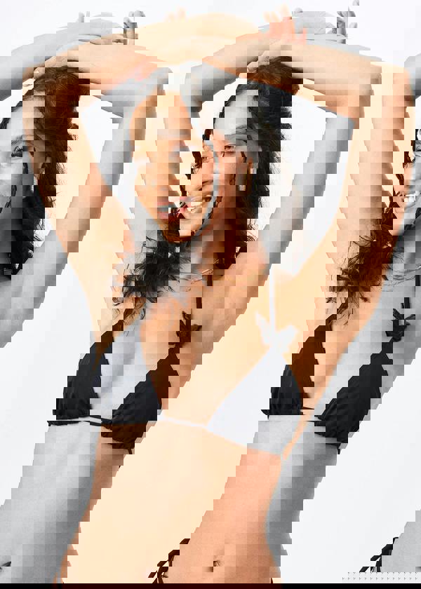 Gini London Black Butterfly Detail Triangle Bikini Top