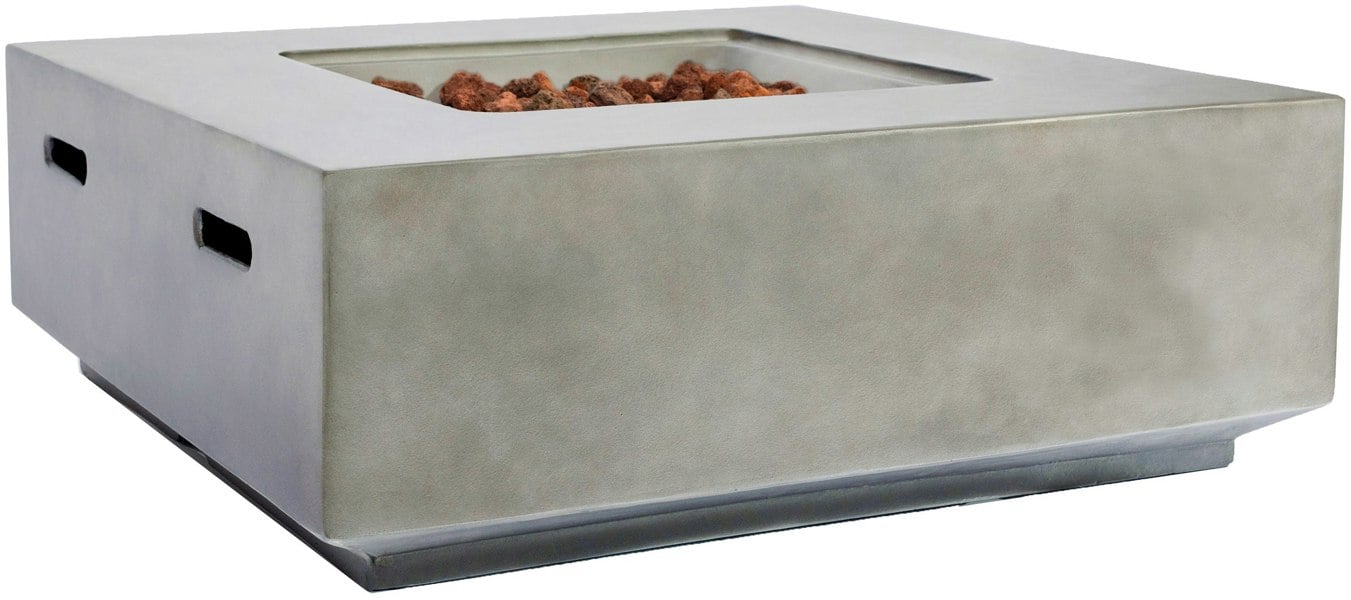 MDA Designs Loki Light Grey Lavish Garden & Patio Gas Fire Pit with Eco-Stone Finish