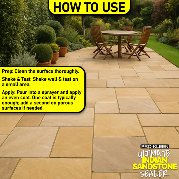 ProKleen Pro-Kleen Ultimate Indian Sandstone Sealer 10L - Protects Against Weathering, Stains, Oil & Grease