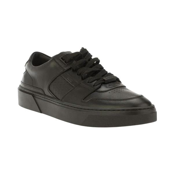 Boss Mens Gary Leather Flat Trainers - Black - 