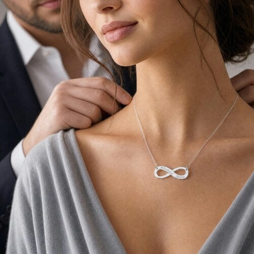 Christopher James of London 9ct White Gold Infinity Necklace