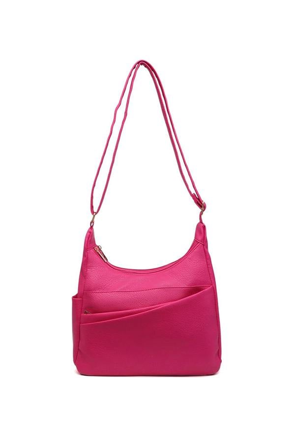 Pluspup Shoulder Bag with Multiple Compartments and Zipper Closure